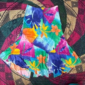 Colorful Vintage Fishtail Skirt Size Small